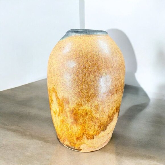 Vintage Hand Made Pottery Vase Vessel Brown Drip Glaze Artists Marked Vase VTG - Picture 3 of 15